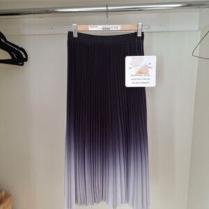 Black To Light Gray Ombre Midi Skirt